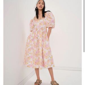For Love and Lemons Carrie Midi Dress Floral Pink